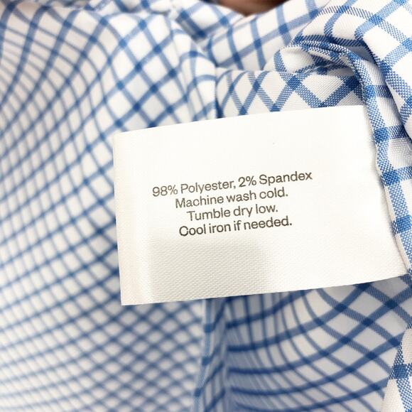 MINISTRY OF SUPPLY Men's Aero Dress Shirt XXL Slim Blue Grid Button Up NWT - Picture 9 of 10